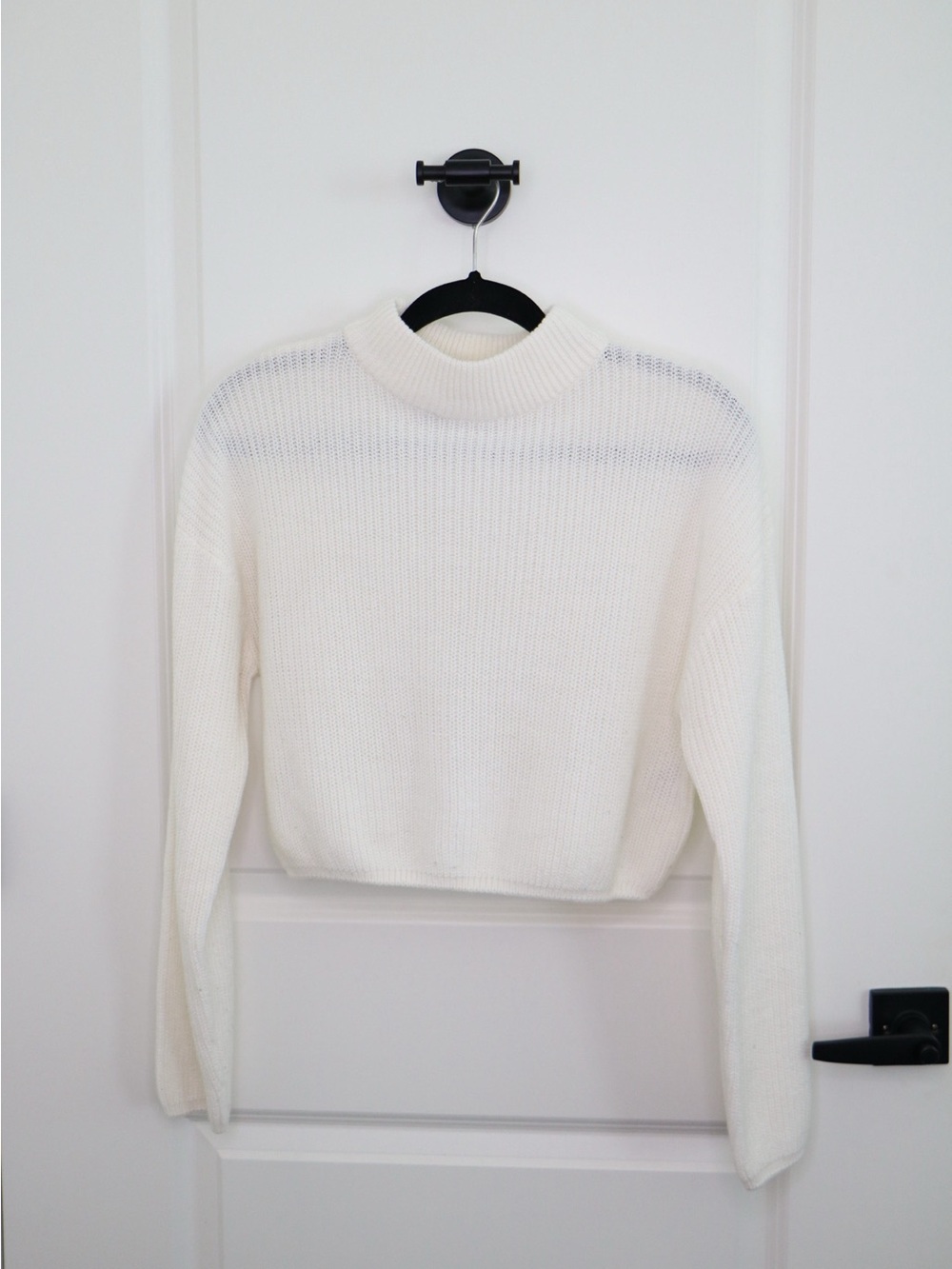 Forever 21 Cream Mock Neck Knit Sweater